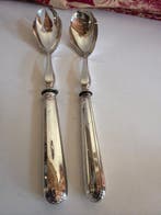 Saladebestek (2) - Zilver, gelamineerd zilver - 1850-1900, Antiek en Kunst