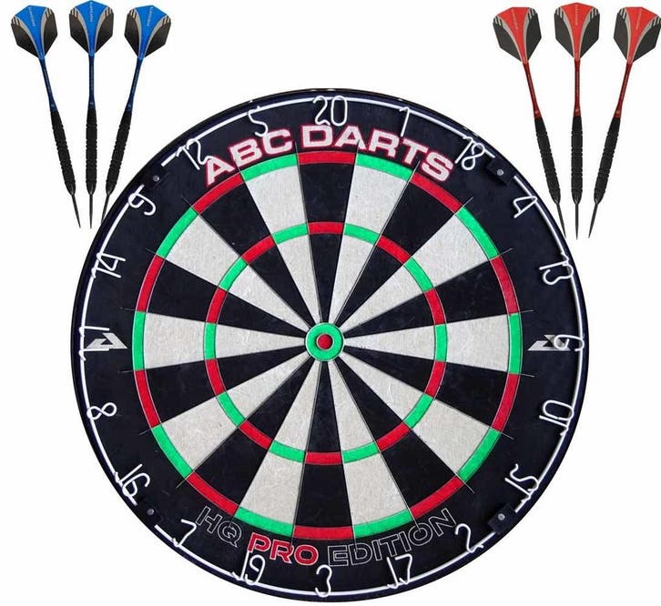 ABC Darts Dartbord HQ Pro Edition + 2 sets dartpijlen, Sport en Fitness, Darts, Dartbord, Nieuw, Ophalen of Verzenden