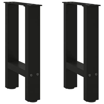 vidaXL Salontafelpoten 2 st 38x(42-43) cm staal zwart, Verzenden, Nieuw