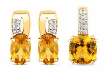 2-delige sieradenset - 14 karaat Geel goud - 1.78ct. tw.