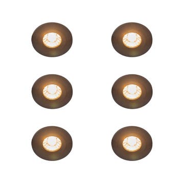 Set van 6 Moderne inbouwspot zwart rond IP44 - Xena, Verzenden, Nieuw