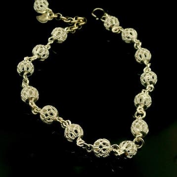 Zilver, S999 Zilveren Filigraanbal Armband - Armband