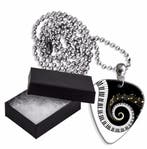 Aluminium plectrum ketting met pianotoetsen en muzieknoten, Verzamelen, Ophalen of Verzenden, Nieuw