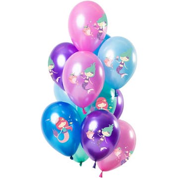 Metallic Ballonnen Set Zeemeermin Premium - 12 Stuks, Ophalen of Verzenden, Nieuw