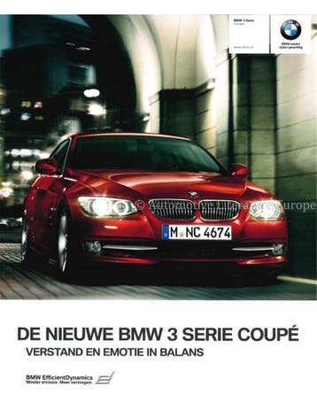 2010 BMW 3 SERIE COUPÉ BROCHURE NEDERLANDS, Nieuw, BMW, Author