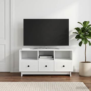 vidaXL TV-kast met lade Wit 102 x 34,5 x 50 cm Bewerkt hout, Minder dan 50 cm, Verzenden, Nieuw, Minder dan 100 cm