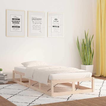 vidaXL Bedframe massief hout 90x200 cm, 90 cm, Eenpersoons, Bruin, Verzenden