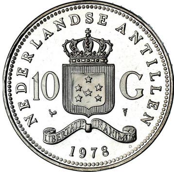 Nederlandse Antillen. Juliana. 10 Gulden 1978, 150th