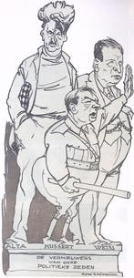 Een Amsterdams monument op spotprent (lijst optie, Lithos), Verzenden