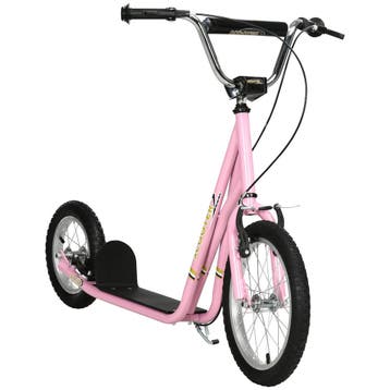 Kinderstep Met Remmen 16/12 Inch Step Voor 5+ Jaar In Roze,, Verzenden, Nieuw