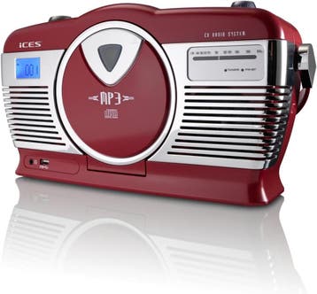 Draagbare Radio CD speler - FM Radio - Rood/Zilver - ICES, Audio, Tv en Foto, Verzenden, Zo goed als nieuw