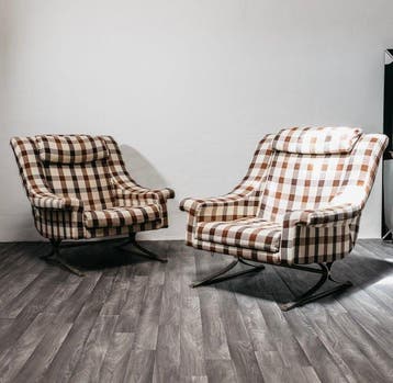 Arflex - calka - Fauteuil (2) - Grand Prix - Staal, Textiel