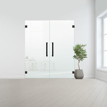 Glazen dubbele binnendeur XL zonder kozijn zwart beslag-Sati, Doe-het-zelf en Verbouw, Ophalen of Verzenden, Nieuw