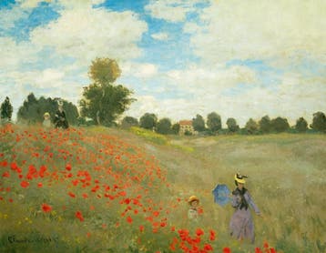 Kunstdruk Claude Monet Mohnfeld bei Argenteuil 90x70cm, Verzenden, Nieuw