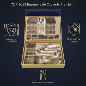 Luxe 72-delige Bestekset - Zilverkleurig - Cadeaubox - Serie, Verzenden, Nieuw