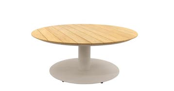 Suns Grado low-dining tuintafel camel sand met teak blad Ø, Ophalen of Verzenden, Nieuw