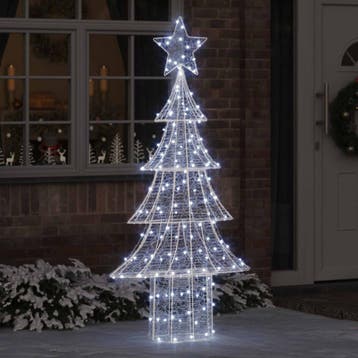 vidaXL Kerstboom 240 LEDs Koudwit 180 cm Acryl, Verzenden, Nieuw