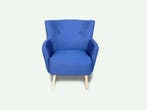 Salzburg retro arm fauteuil uitgevoerd in blauwe stof kleur, Ophalen of Verzenden, Nieuw