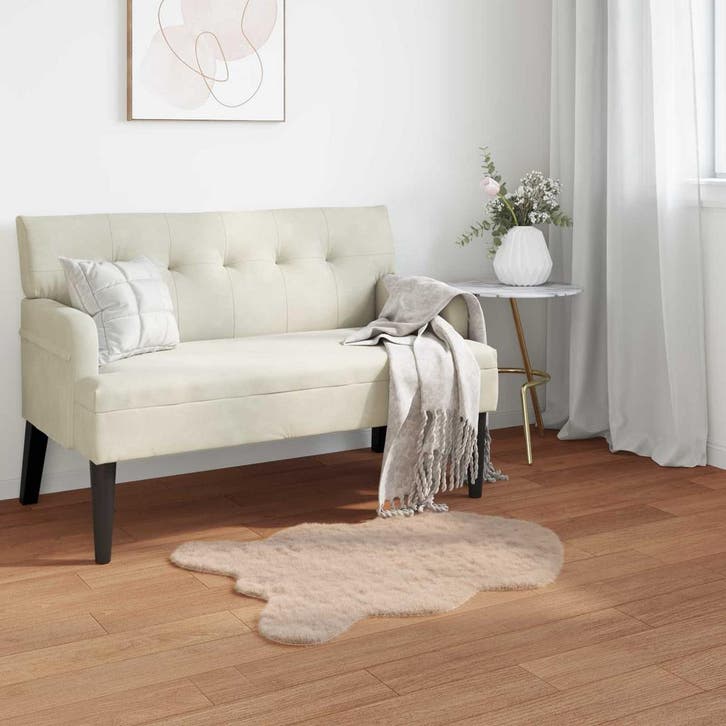 vidaXL Antislip vloerkleed van imitatie konijnenbont OLITE, Huis en Inrichting, Stoffering | Tapijten en Kleden, Nieuw, Verzenden