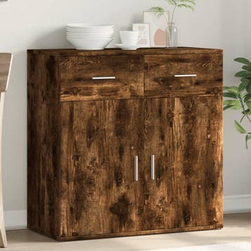 vidaXL Dressoir 79x38x80 cm bewerkt hout gerookt, Verzenden, Nieuw, 50 tot 100 cm, 25 tot 50 cm