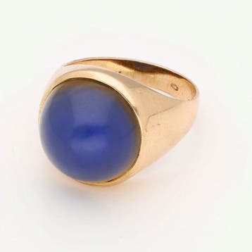 Ring - 18 karaat Geel goud Lapis lazuli, Nieuw