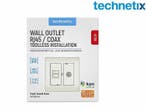 Wandcontactdoos Coax/RJ45 tweegats CAT 6 / CAT 5 - Technetix, Ophalen of Verzenden, Nieuw