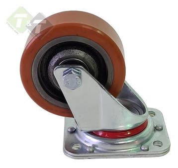 Zwenkwiel Zwaar 100 MM - Polyurethaan Wiel - 325 KG - Transp, Doe-het-zelf en Verbouw, Zwenkwielen, Ophalen of Verzenden, Nieuw