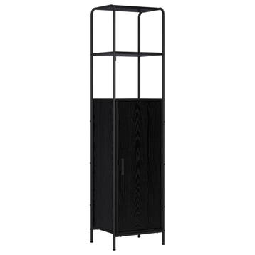 vidaXL buffetkast Zwart eiken 40 x 33 x 161 cm Bewerkt hout, Huis en Inrichting, Kasten | Buffetkasten, Minder dan 50 cm, Verzenden