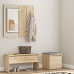 vidaXL Garderobe set bewerkt hout sonoma eikenkleurig, Verzenden, Nieuw