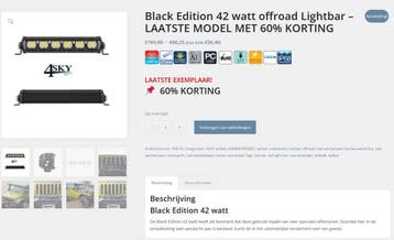Black Edition 42 watt offroad Lightbar NU MET 60% KORTING, Auto-onderdelen, Verzenden, Nieuw, Subaru