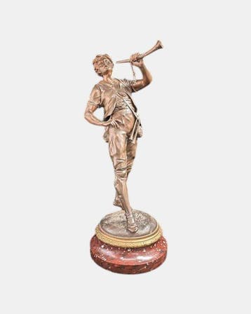 Emile Louis Picault (1833-1915) - sculptuur, Jager met, Antiek en Kunst, Antiek | Keramiek en Aardewerk