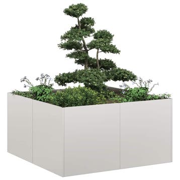 vidaXL Plantenbak 80x80x40 cm roestvrij staal, Verzenden, Nieuw, Metaal