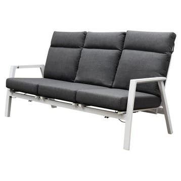 Vegas 3-zitsbank verstelbaar aluminium wit, Tuin en Terras, Ophalen of Verzenden, Nieuw