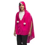 Poncho Flamingo Fluweel Volwassenen Deluxe, Ophalen of Verzenden, Nieuw