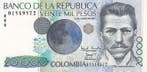2001 Colombia P 454a 20 000 Pesos Unc, Postzegels en Munten, Verzenden