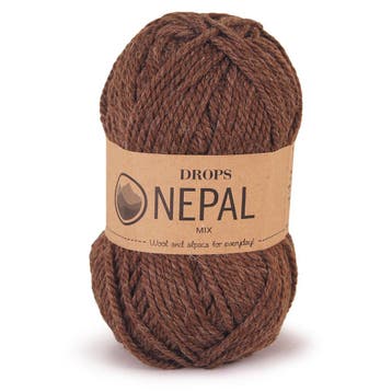 DROPS Nepal Mix - 0612 bruin - Wol Garen, Hobby en Vrije tijd, Ophalen of Verzenden, Nieuw