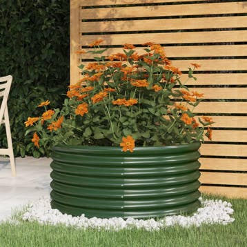 vidaXL Plantenbak 80x80x36 cm gegalvaniseerd staal groen, Verzenden, Nieuw, Metaal, 60 tot 100 cm