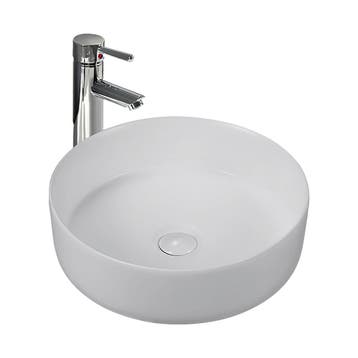 BWS Odon Waskom Mat Wit 36x12,5 cm Rond Keramiek Met Waste, Ophalen of Verzenden, Nieuw, Overige typen