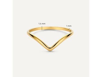 TOV ESSENTIALS - Wishbone Ring - 14 karaat goud - maat 60, Kleding | Dames, Verzenden, Nieuw