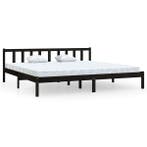 Ledikant Grenen Zwart 200x200 | Laatste Stuk!, Huis en Inrichting, Slaapkamer | Bedden, Verstelbaar, Beige, Ophalen of Verzenden