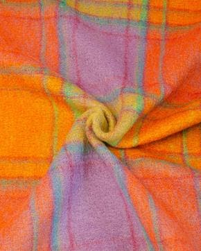 Polyester/Wolvilt Ruit Oranje/Paars/Geel, Nieuw, Paars