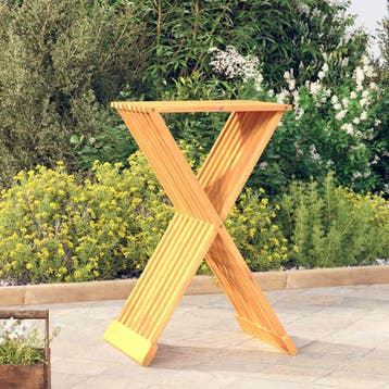 vidaXL Kruk inklapbaar 40x32,5x70 cm massief teakhout, Verzenden, Nieuw, Bruin