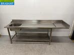 RVS Aanvoertafel Spoeltafel Spoelbak met onderschap 258,5 x, Ophalen of Verzenden, Gebruikt