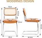 Eetkamerstoelen - Set van 2 - Metaal / Rotan - Bruin, Huis en Inrichting, Stoelen, Verzenden, Zo goed als nieuw