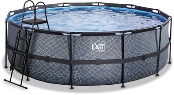 EXIT Stone zwembad - 427 x 122 cm - met zandfilterpomp en, Verzenden, Nieuw
