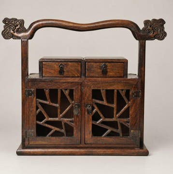 Sieradendoos - Hout - Opengewerkte houten kast, Antiek en Kunst
