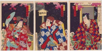 Triptych, Kabuki scene  - 1887 (Meiji20) - Utagawa