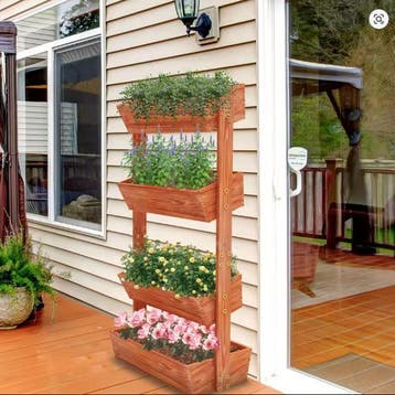 Verticaal Houten Tuinbed 4 Lagen met Ladder en Verstelbaar, Tuin en Terras, Verzenden, Nieuw