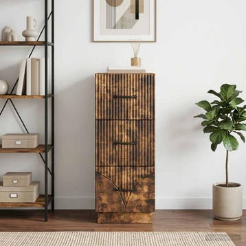 vidaXL Ladenkast 33 x 34,5 x 87 cm Bewerkt hout Gerookt, Verzenden, Nieuw