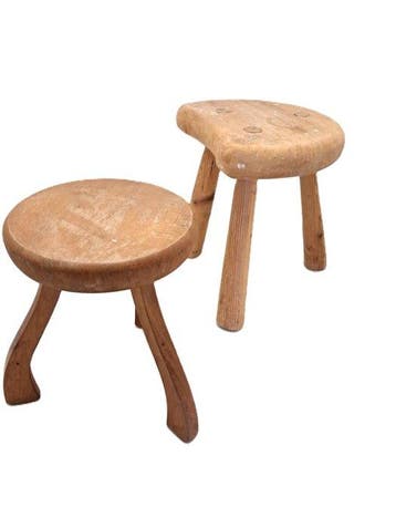 Kruk - Hout - Twee vintage krukken